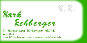 mark rehberger business card